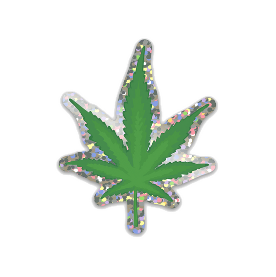 Weed Leaf Sparkle Sticker