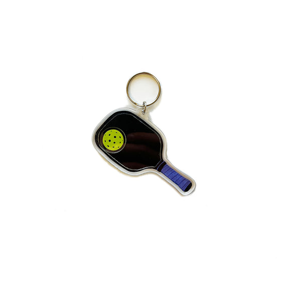 Pickle ball keychain shaker black