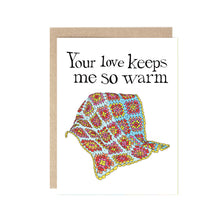  Our Love Keeps Me Warm Crochet Valentines' Day Card