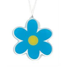  Retro Blue and Yellow flower Christmas Ornament