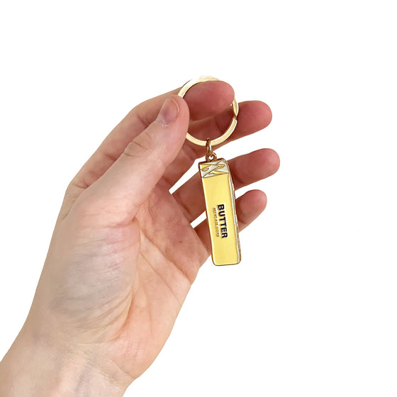 Stick of butter enamel keychain