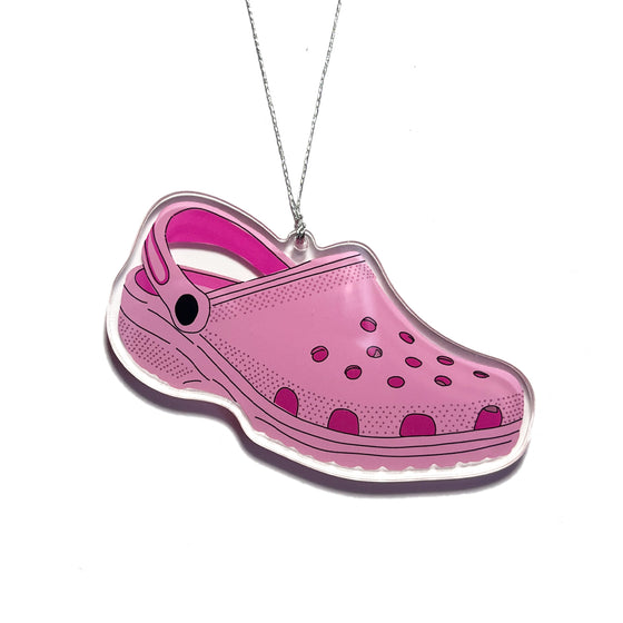 Pink Crocs Christmas Ornament