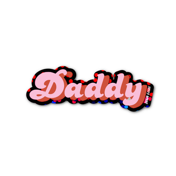 Daddy Black Sparkle Sticker