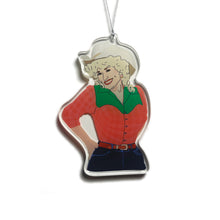  Dolly Parton Red and Green Christmas Ornament