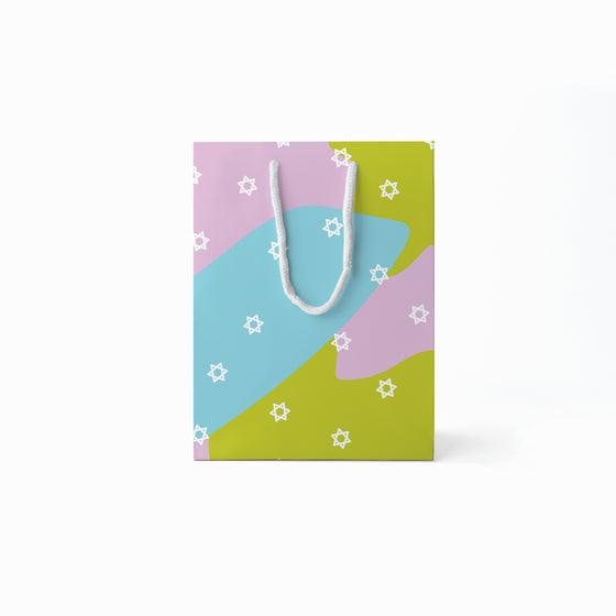 Colorful Jewish Star Hanukkah Gift Bag