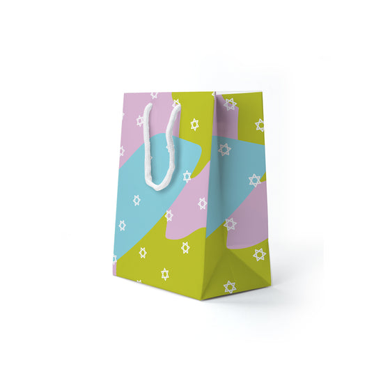 Colorful Jewish Star Hanukkah Gift Bag