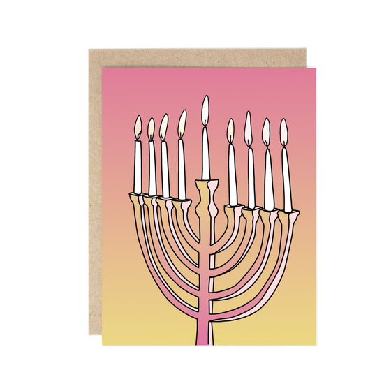 Lit Vibes Only Menorah Hanukkah Card