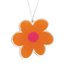  Retro Orange and Pink flower Christmas Ornament