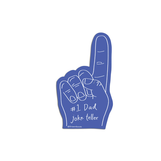 #1 Dad Joke Foam Finger Sticker