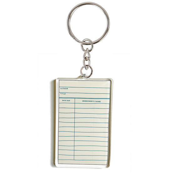 Library Check-Out Card Keychain